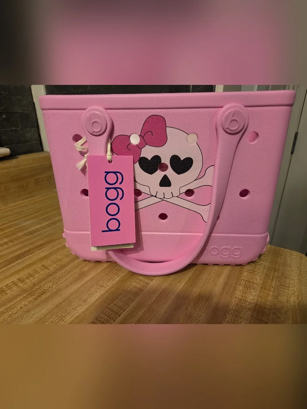 Bogg Bag NWT Halloween Edition - Pink Skeleton W/Bow Tote